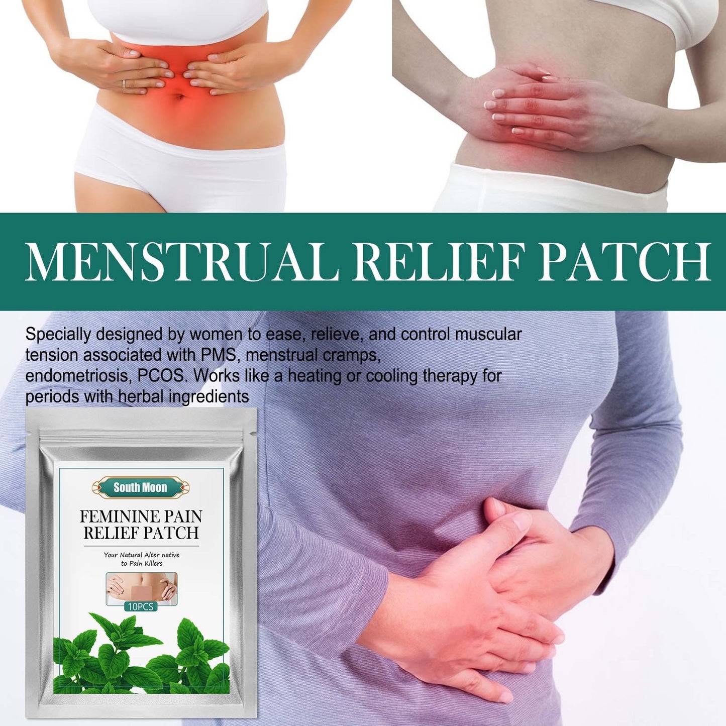 Natural Feminine Pain Relief Patch - Skin-Toned, Reusable, Eco-Friendly