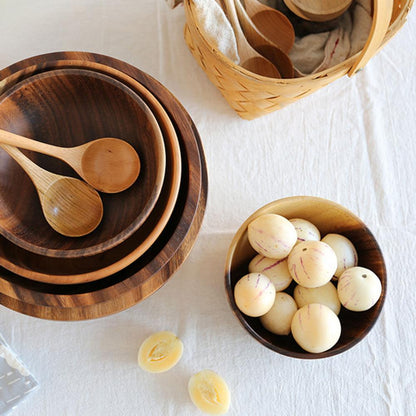 Eco-Friendly Wooden Fruit and Salad Bowl
