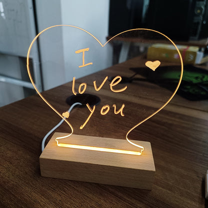LED Acrylic Message Board Night Light with USB