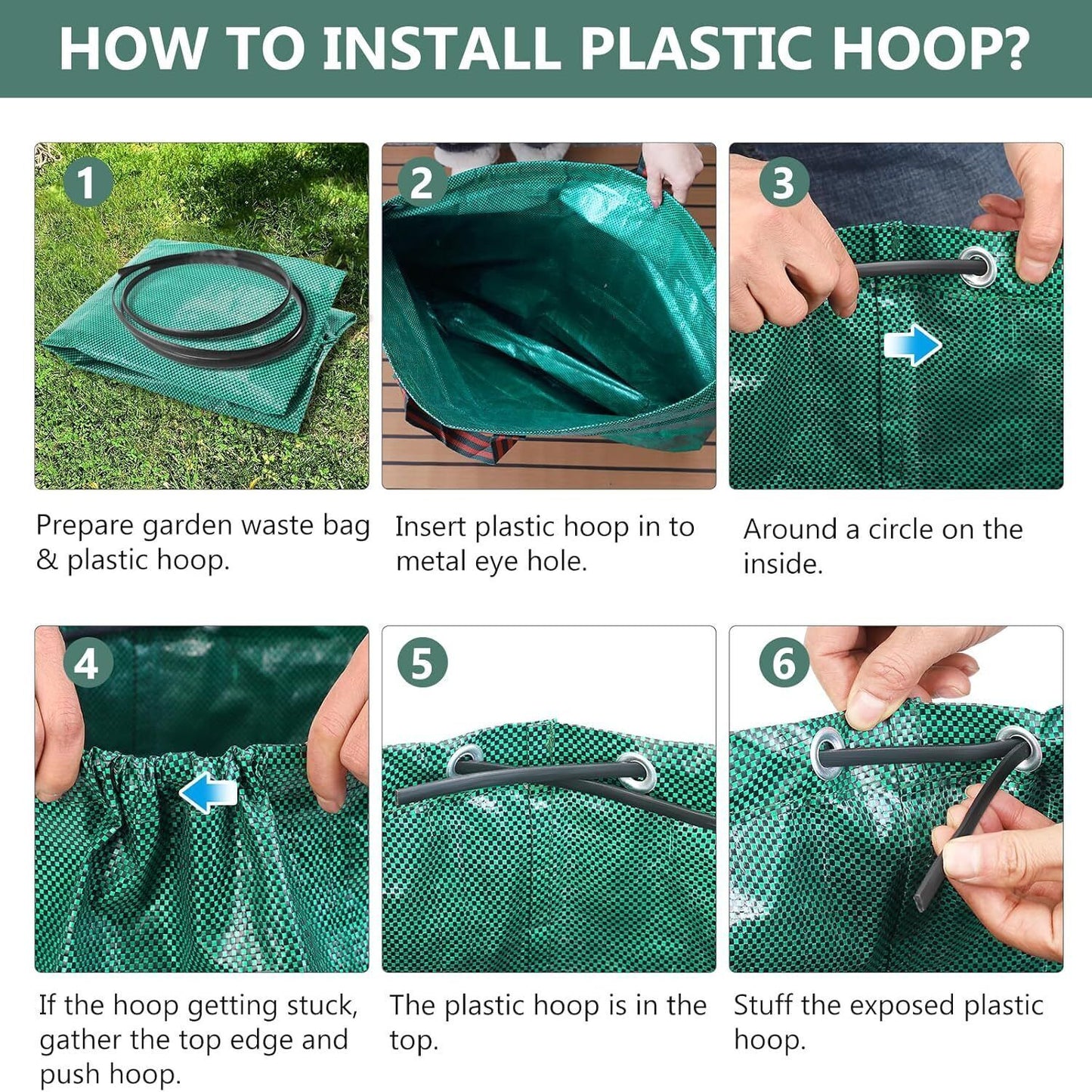 Eco-Friendly Heavy Duty Garden Waste Bags with Handles