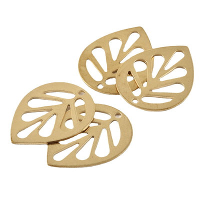 Eco-Friendly Brass Leaf Charms for Home Décor
