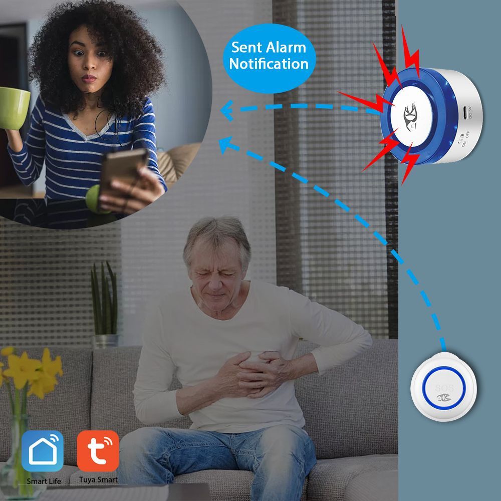 Intelligent Wi-Fi Elderly SOS Emergency Call Button with Voice Alert