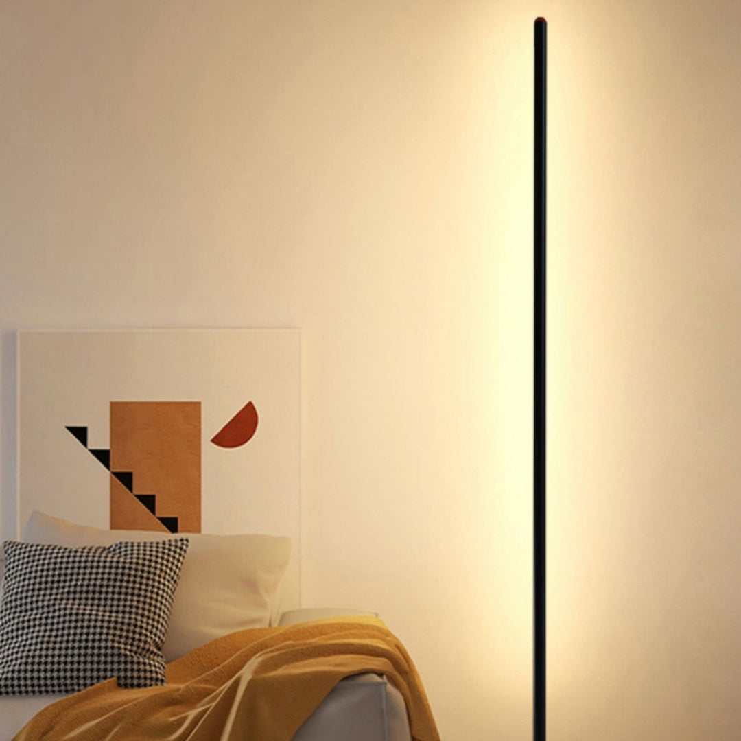 Energy-Efficient LED Floor Lamp in Black with Slim Design
