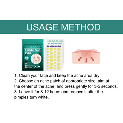 Heart-Shaped Colorful Acne Patches for Clear Skin