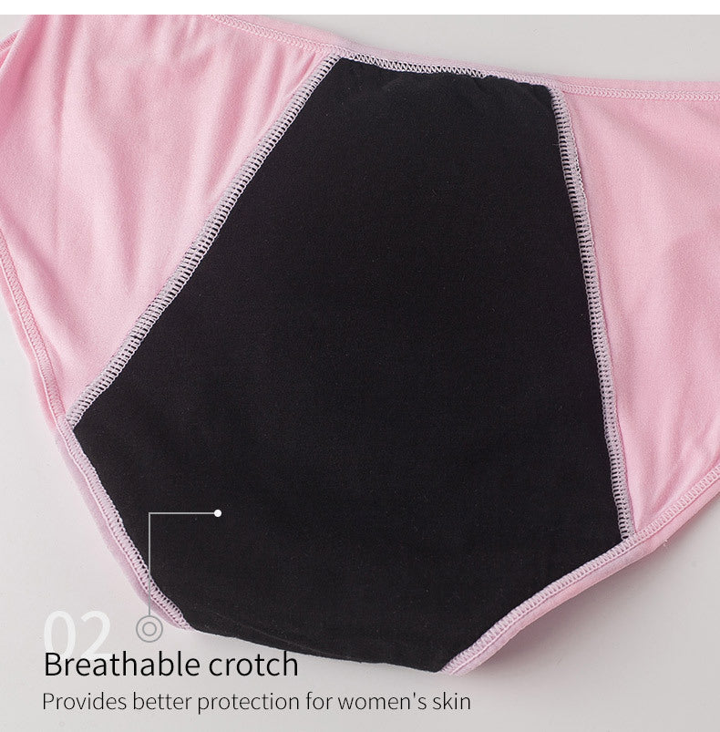 Eco-Friendly Reusable Period Underwear - Black & Pink Briefs (Pack of 3)