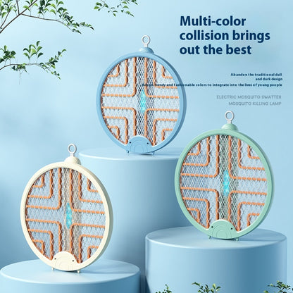 Electric Mosquito Swatter and Lamp in Blue, Green, and Beige