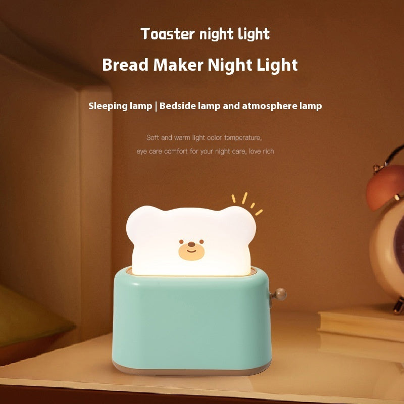 Bear-Shaped Toaster Night Light with Light Blue Base