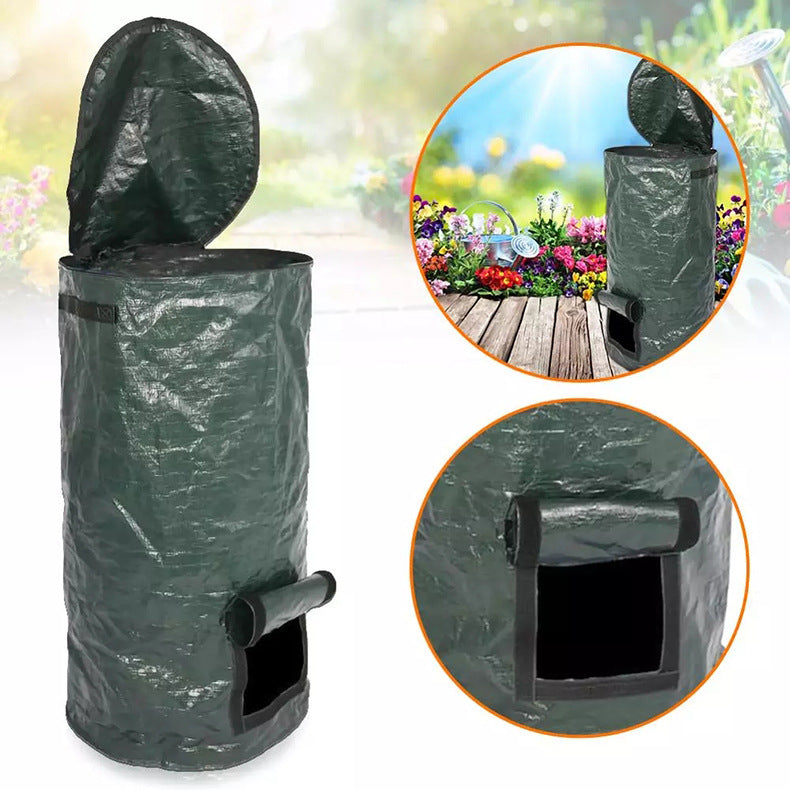 Eco-Friendly Outdoor Compost Bin in Dark Green