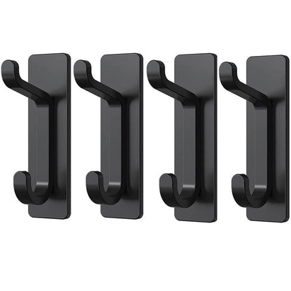 Stainless Steel Wall Hook – 4 Pack – Black / Brushed