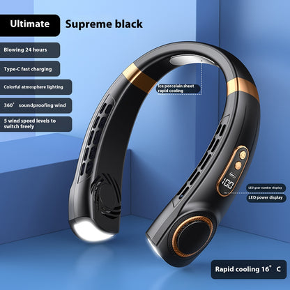 Eco-Friendly Portable Neck Fan - Hands-Free Cooling with Rechargeable Battery