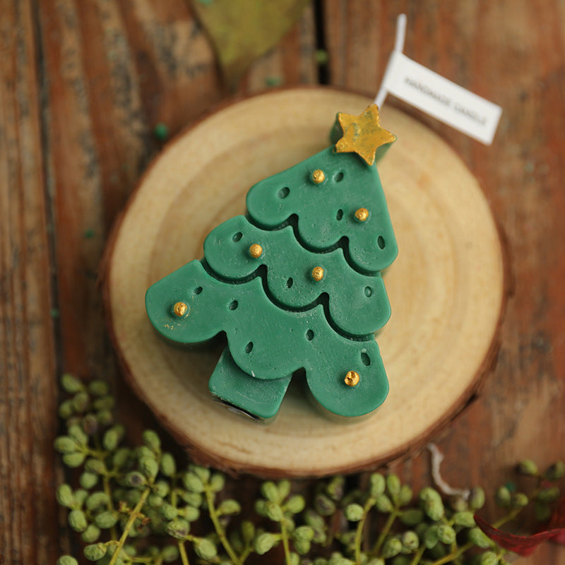 Eco-Friendly Handmade Christmas Tree Candle - Decorative & Biodegradable