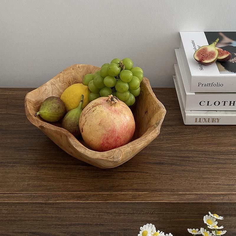 Eco-Friendly Large Capacity Wooden Snack & Fruit Bowl