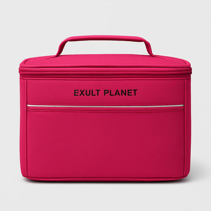 Eco-Friendly Picnic Bag - Blue Canvas with Brown Accents