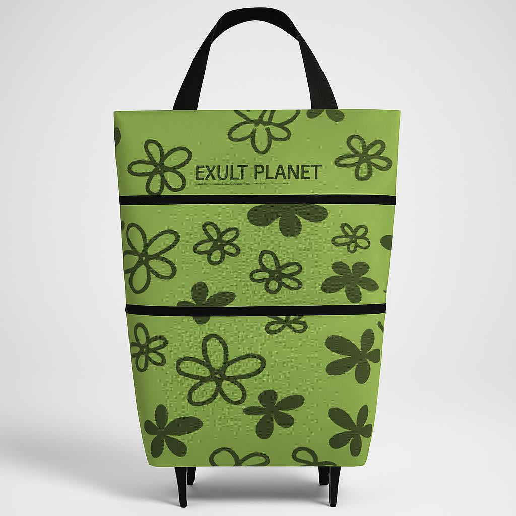 Eco-Friendly 2-in-1 Foldable Shopping Cart with Organizer