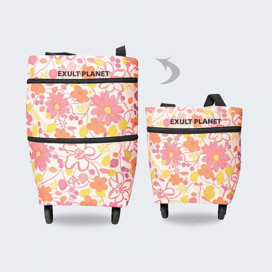 Eco-Friendly 2-in-1 Foldable Shopping Cart with Organizer