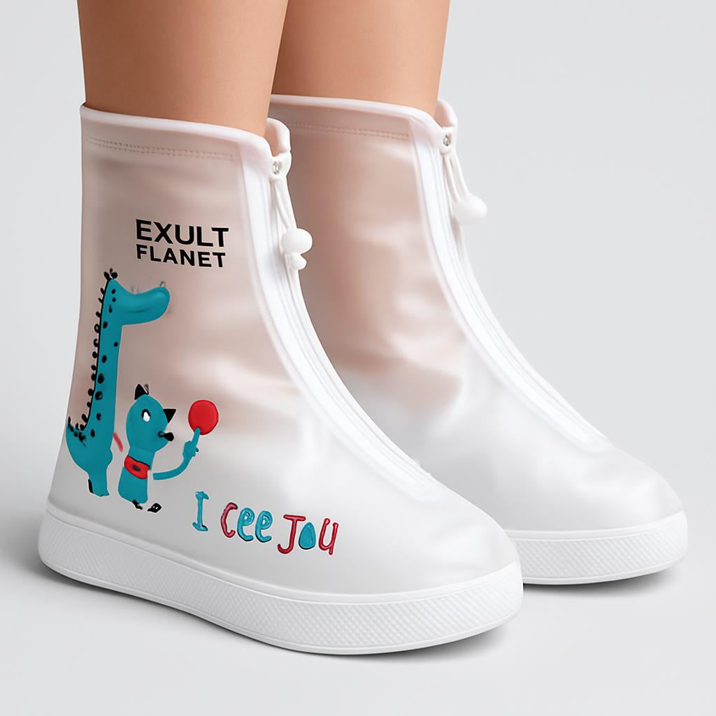 Waterproof Reusable Shoe Covers with Cartoon Designs