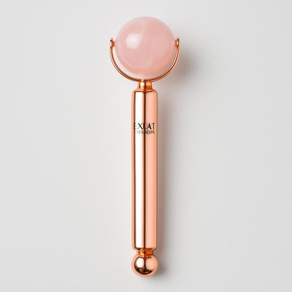 Rose Gold Facial Roller with Interchangeable Stone Heads
