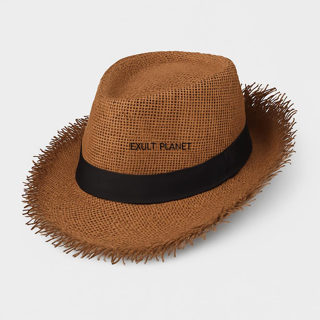 Men's Eco-Friendly Straw Top Hat for Stylish Sun Protection