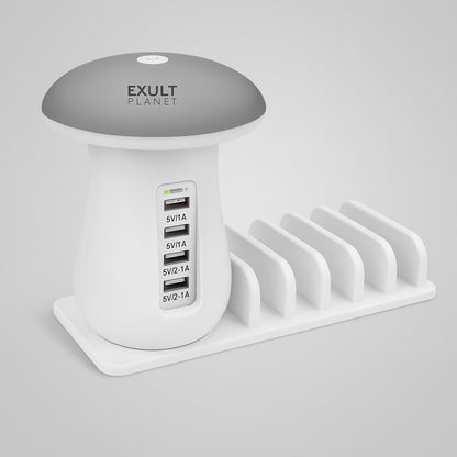 Mushroom LED Lamp with Charging Station - Energy Efficient Desk Light