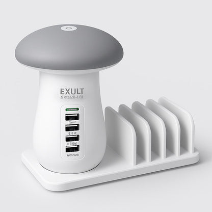 Mushroom LED Lamp with Charging Station - Energy Efficient Desk Light