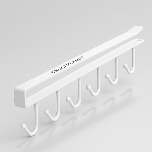 Space-Saving Under-Shelf Mug Holder in Black Metal