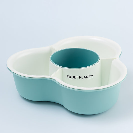Eco-Friendly Clover Serving Tray with Multi-Compartment Design