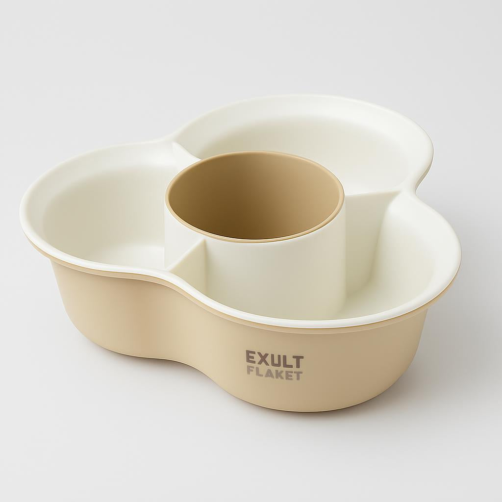 Eco-Friendly Clover Multi-Compartment Serving Tray