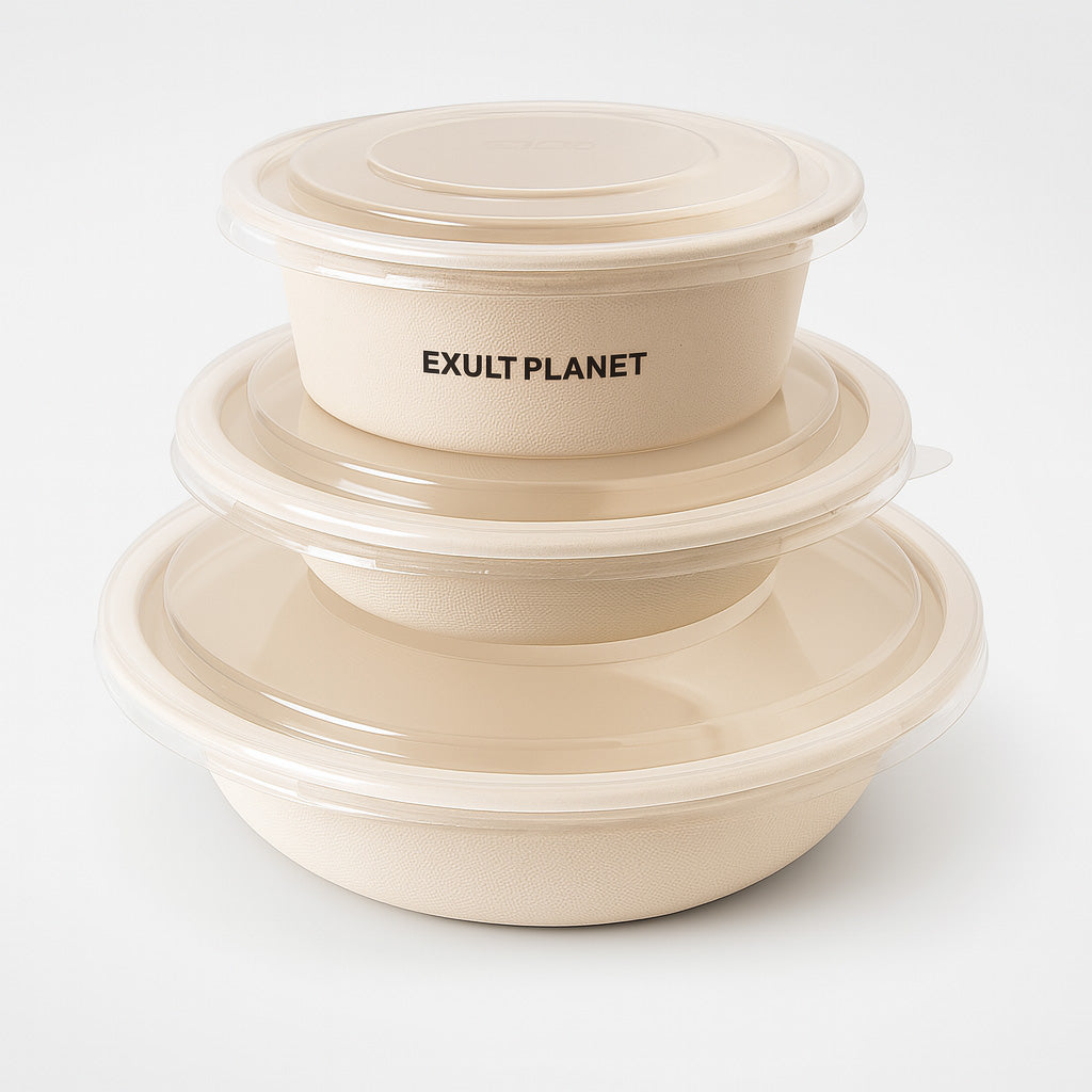 Eco-Friendly Biodegradable Sugar Cane Bamboo Pulp Soup Bowl