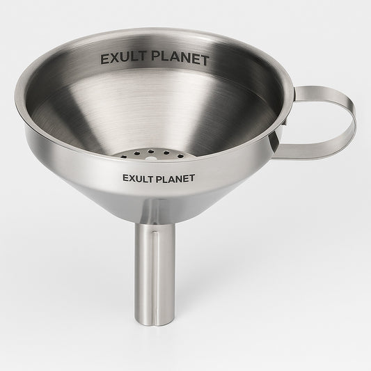 Eco-Friendly Stainless Steel Wine Funnel with Built-In Raisin Whisk