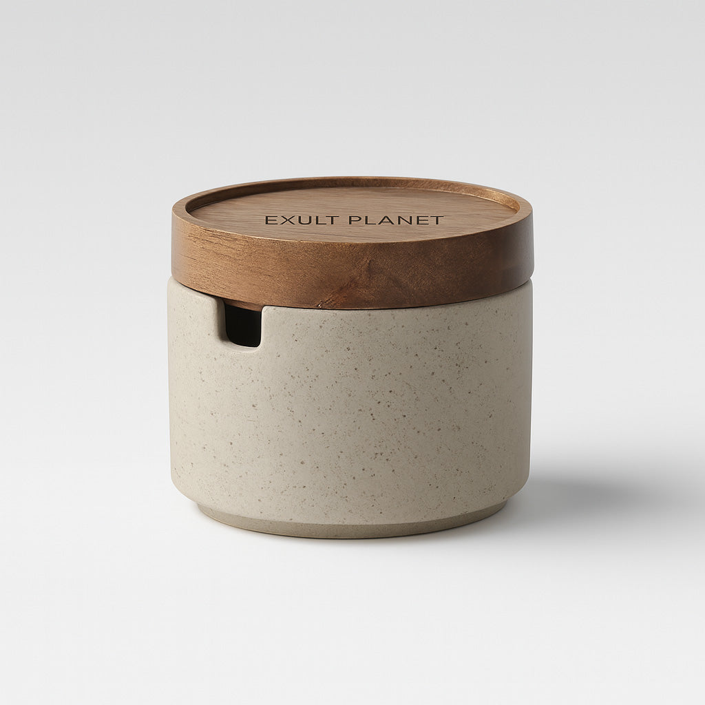 Eco-Friendly Spice Jars with Wooden Tray - Sustainable Kitchen Storage