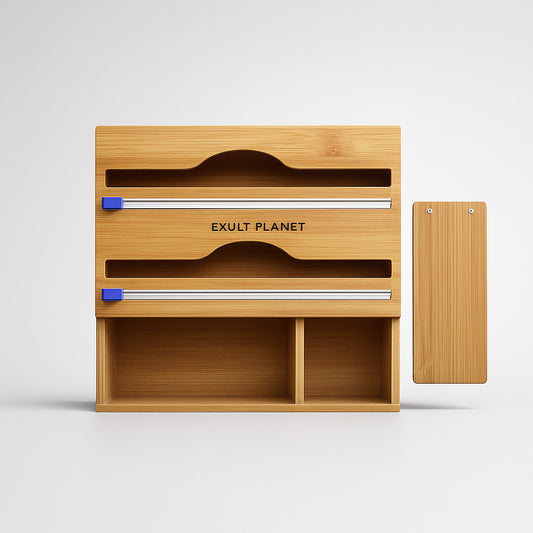 Eco-Friendly Bamboo Cling Film Cutter Box for Sustainable Kitchen Use