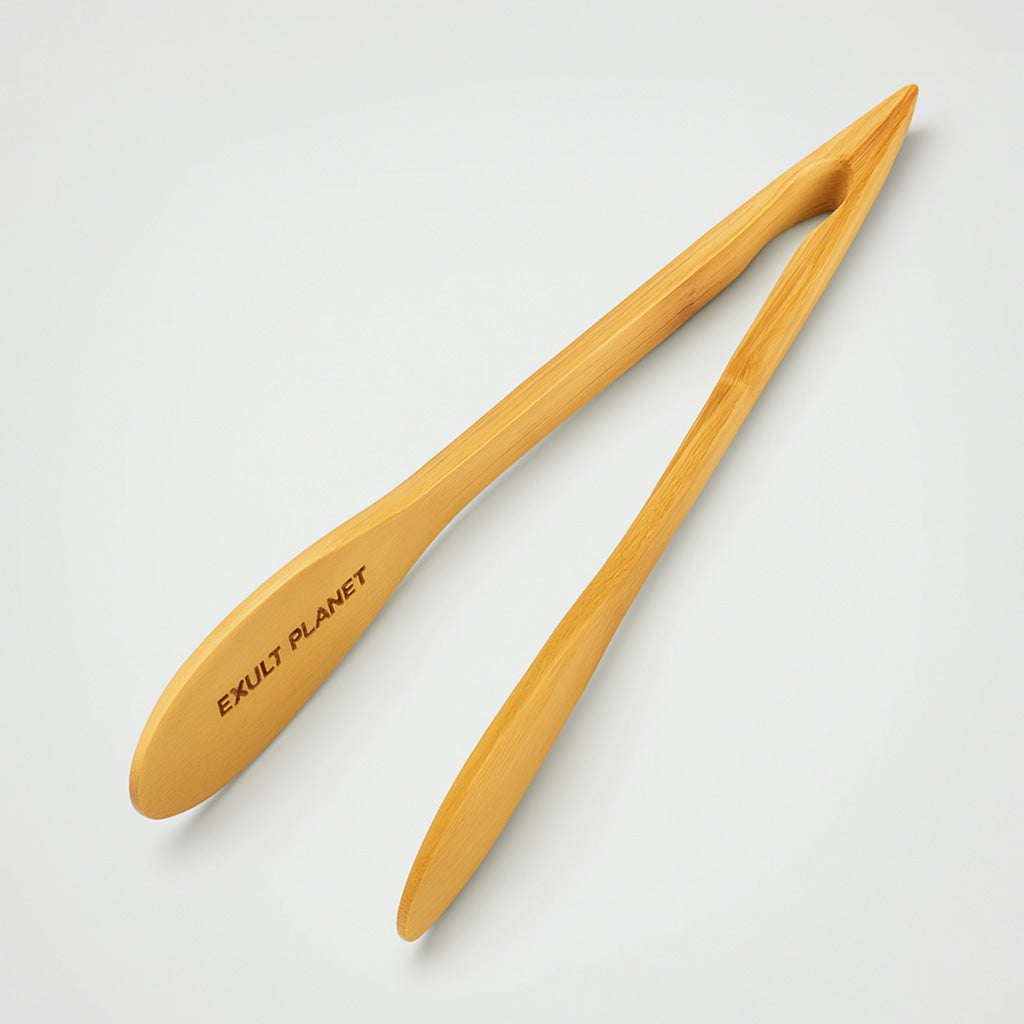 Eco-Friendly Bamboo Salad Tongs - Sustainable Kitchen Utensil