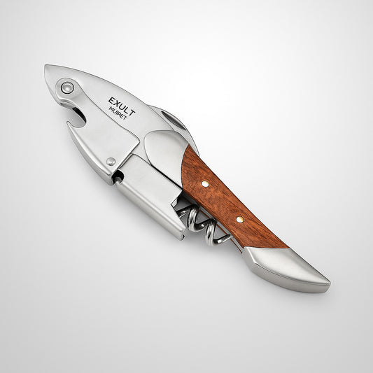 Eco-Friendly Fish-Shaped Corkscrew and Bottle Opener with Wooden Handle