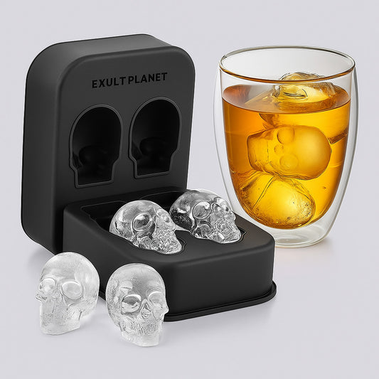 Skull Ice Cube Mold - Reusable Silicone Skull-Shaped Ice Tray