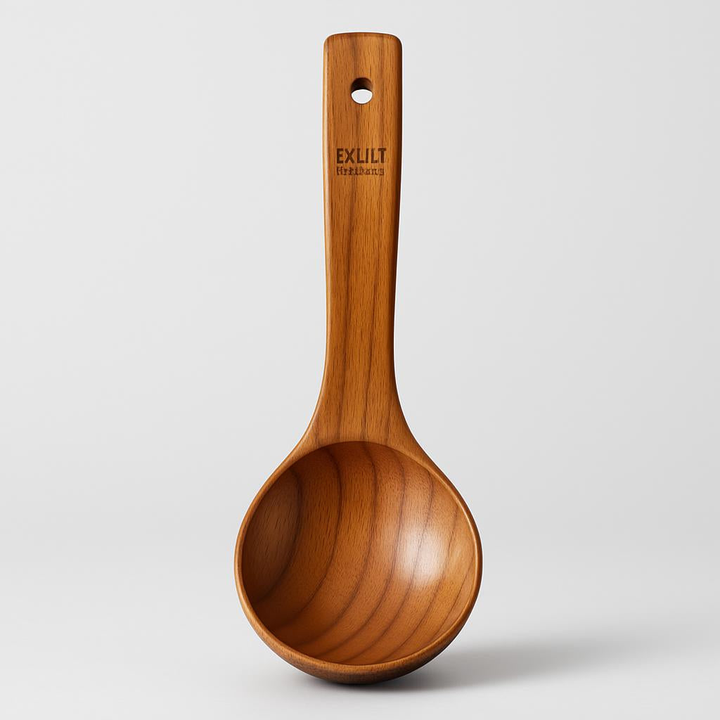 Eco-Friendly Curved Wooden Soup Spoon for Dining
