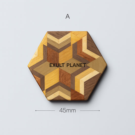 Eco-Friendly Hexagonal Wooden Coaster - Sustainable Home Decor