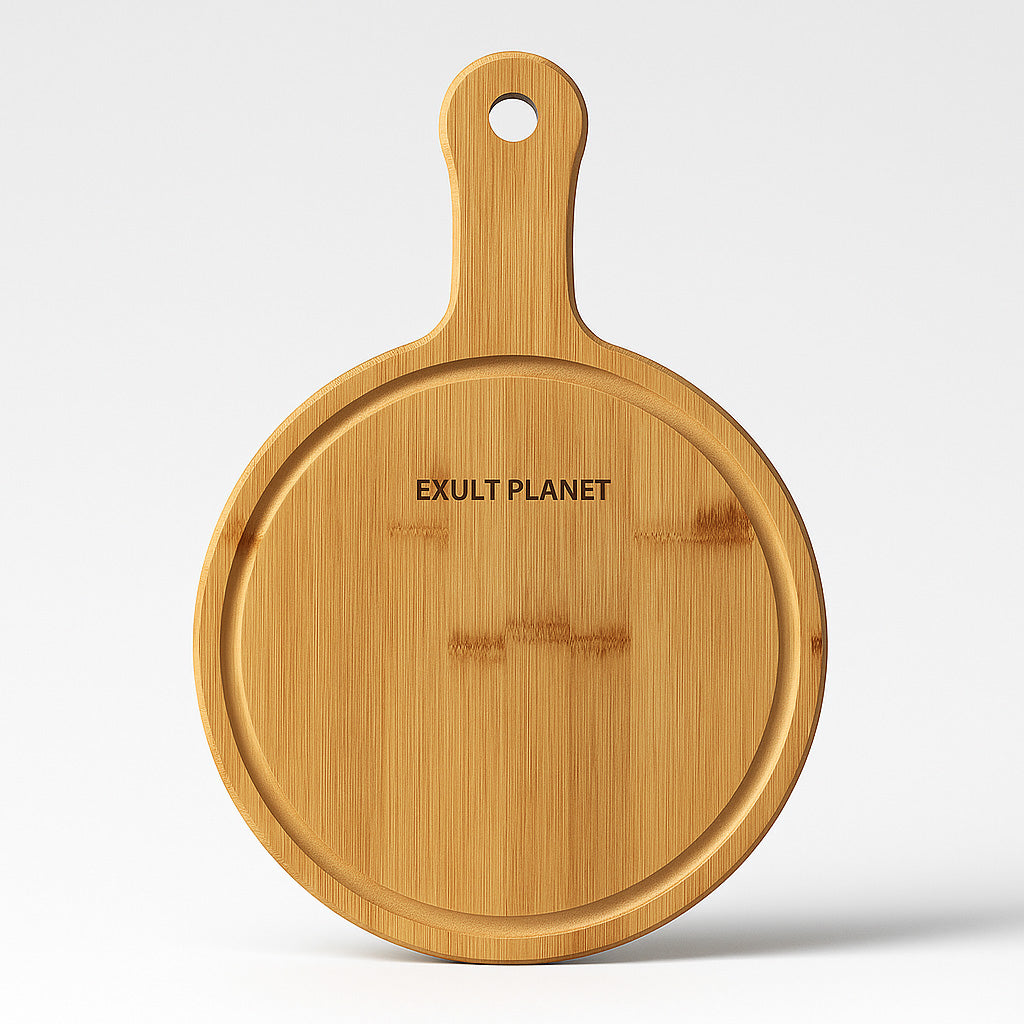 Eco-Friendly Bamboo Dessert and Pizza Serving Tray