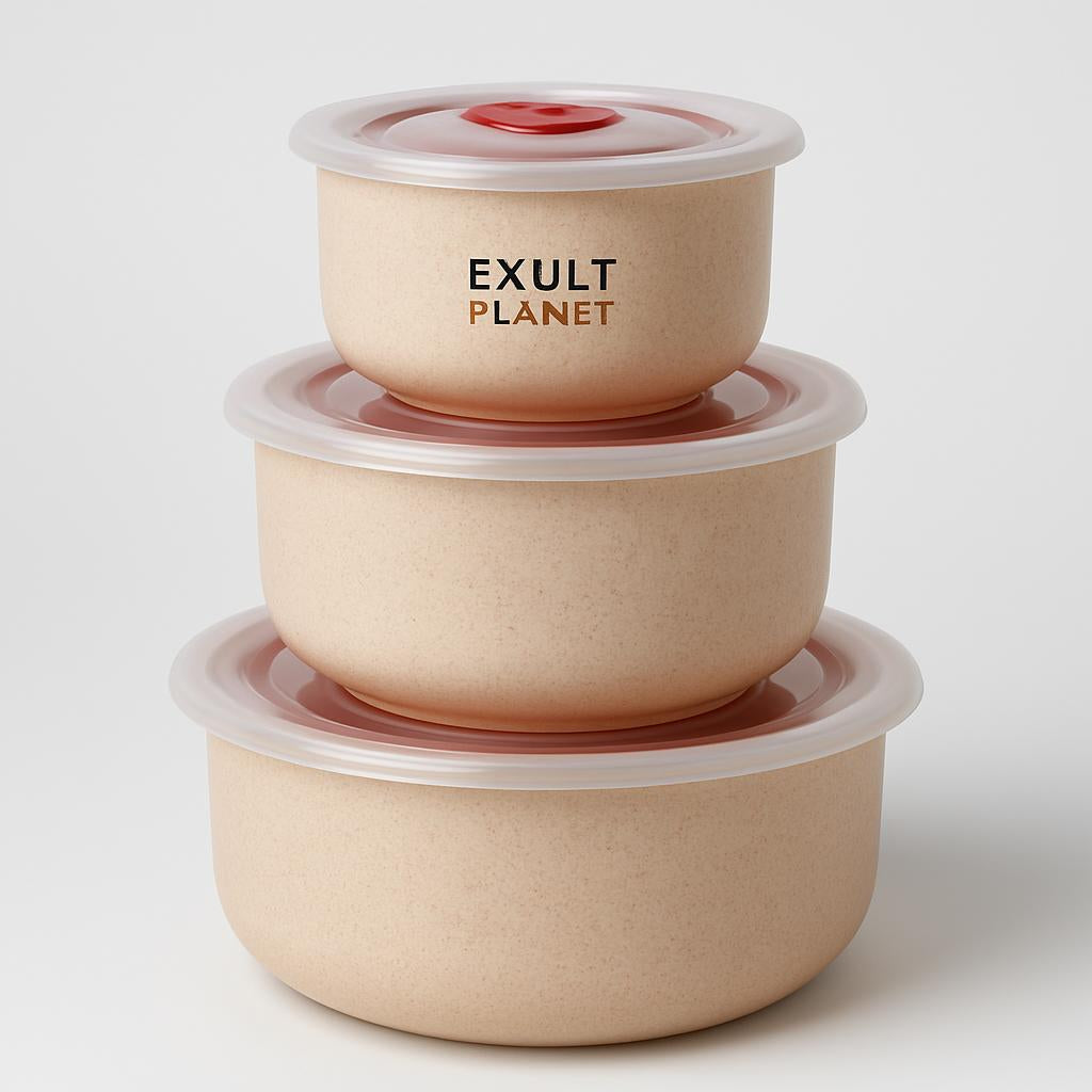 Eco-Friendly Wheat Straw Bowls for Food Storage