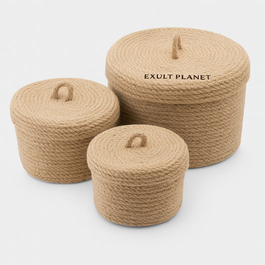 Japanese Style Linen Storage Basket for Organizing Sundries