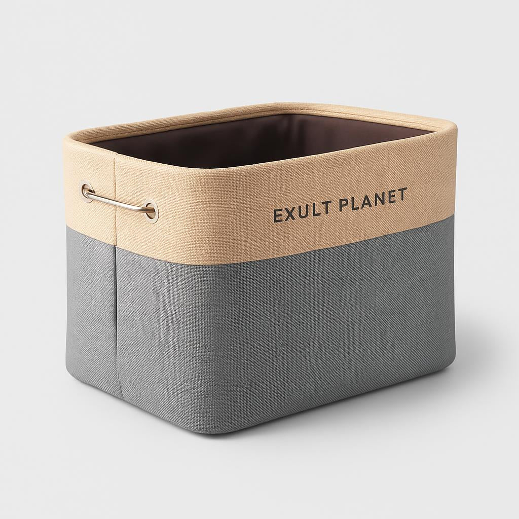 Eco-Friendly Blue Beige Rectangular Storage Baskets