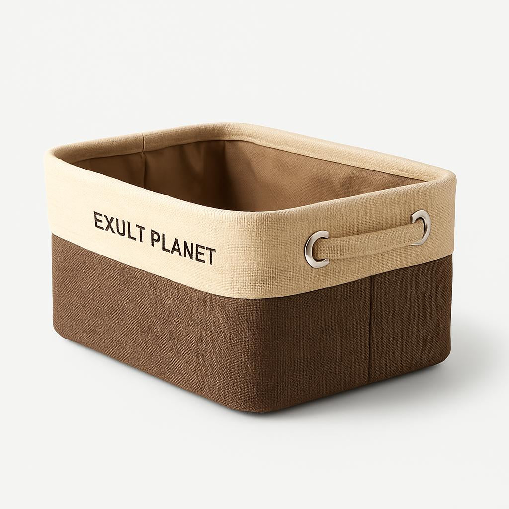 Eco-Friendly Blue Beige Rectangular Storage Baskets