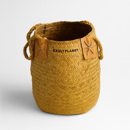 Eco-Friendly Woven Flower Pots made from Natural Straw