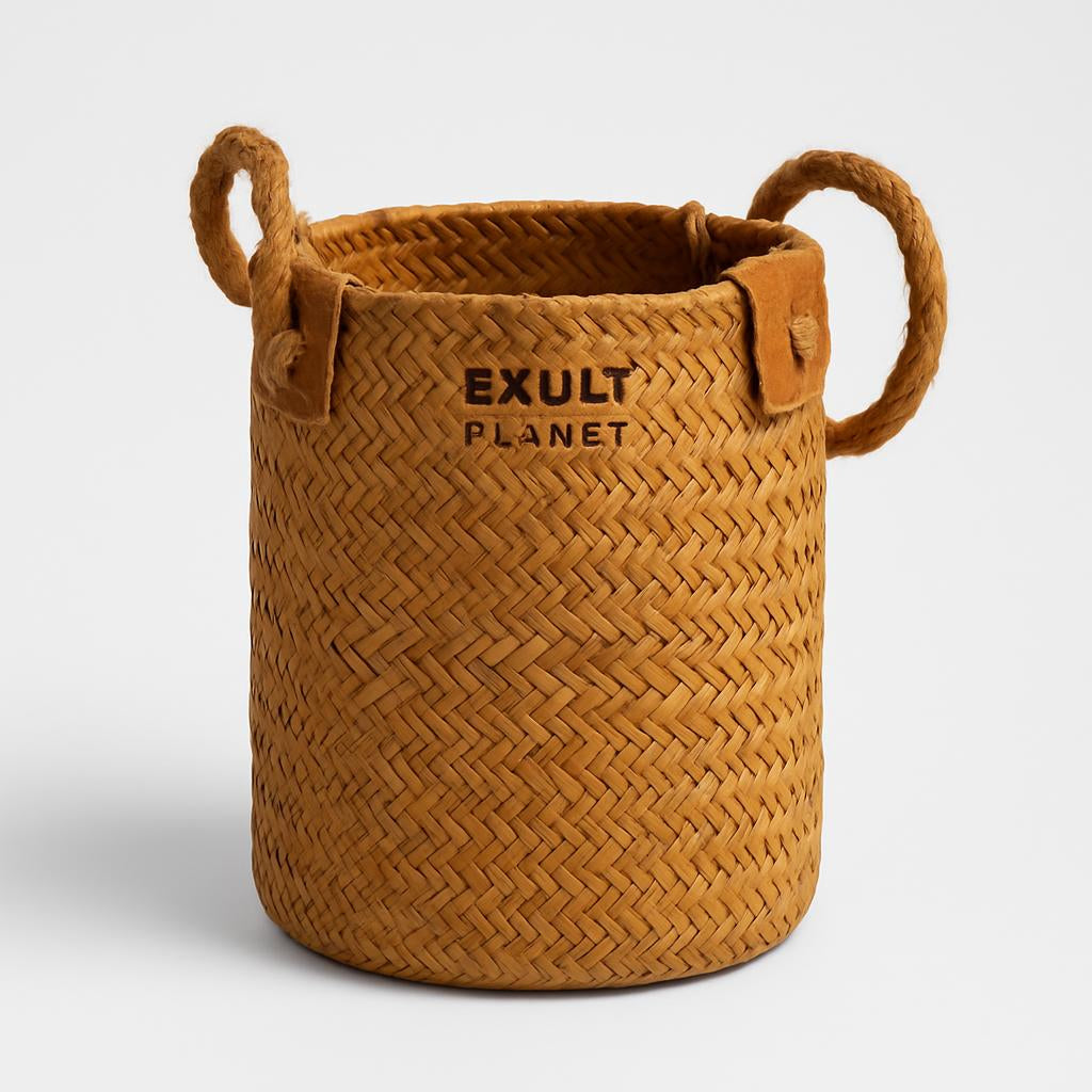 Eco-Friendly Woven Flower Pots - Natural Straw Design