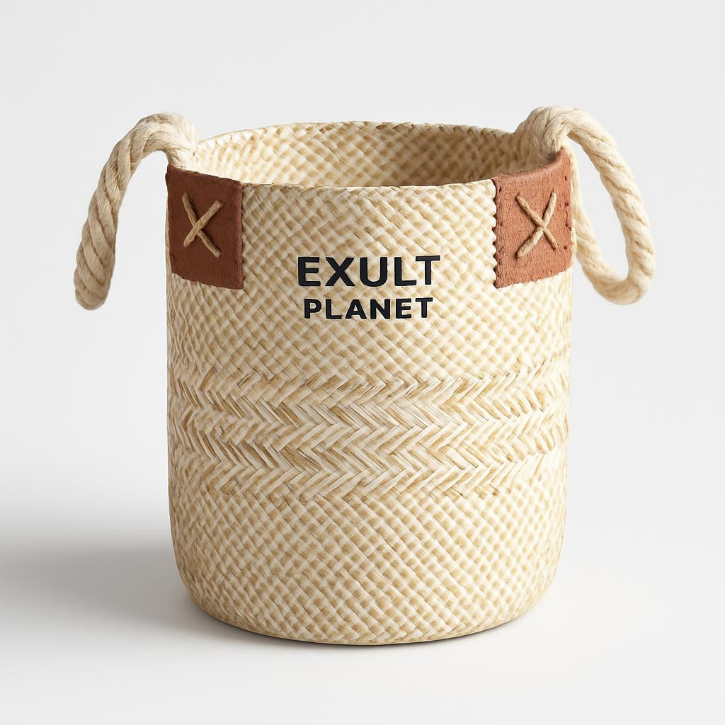 Eco-Friendly Woven Flower Pots - Natural Straw Design