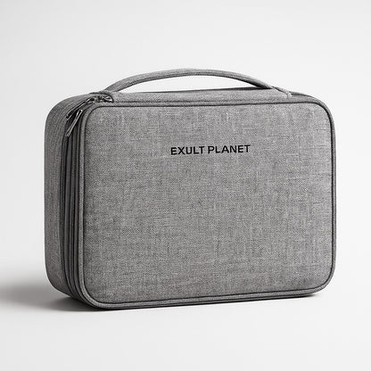 Eco-Friendly Gray Rectangular Cable Organizer Bag for Electronics