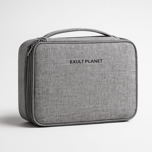 Eco-Friendly Gray Rectangular Cable Organizer Bag for Electronics