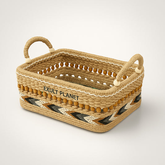 Eco-Friendly Natural Fiber Storage Basket for Home Organization