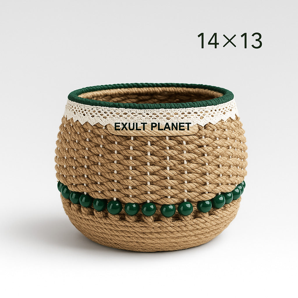 Eco-Friendly Jute Storage Basket for Home Organization
