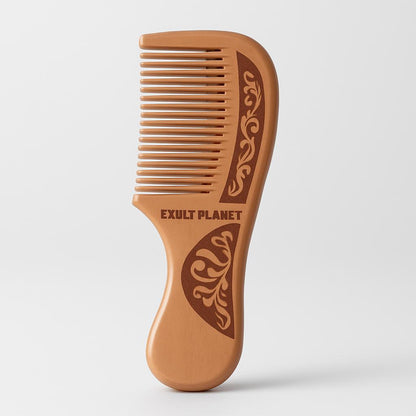 Eco-Friendly Wooden Comb Set with Decorative Engravings