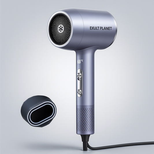 Eco-Friendly Blue Hair Dryer with Digital Display